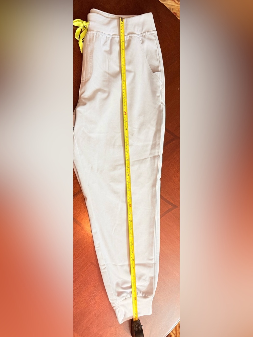 Figs Zamora Light Blue/Aqua Healthcare Worker Pants with Neon Yellow Drawstring - Picture 14 of 14